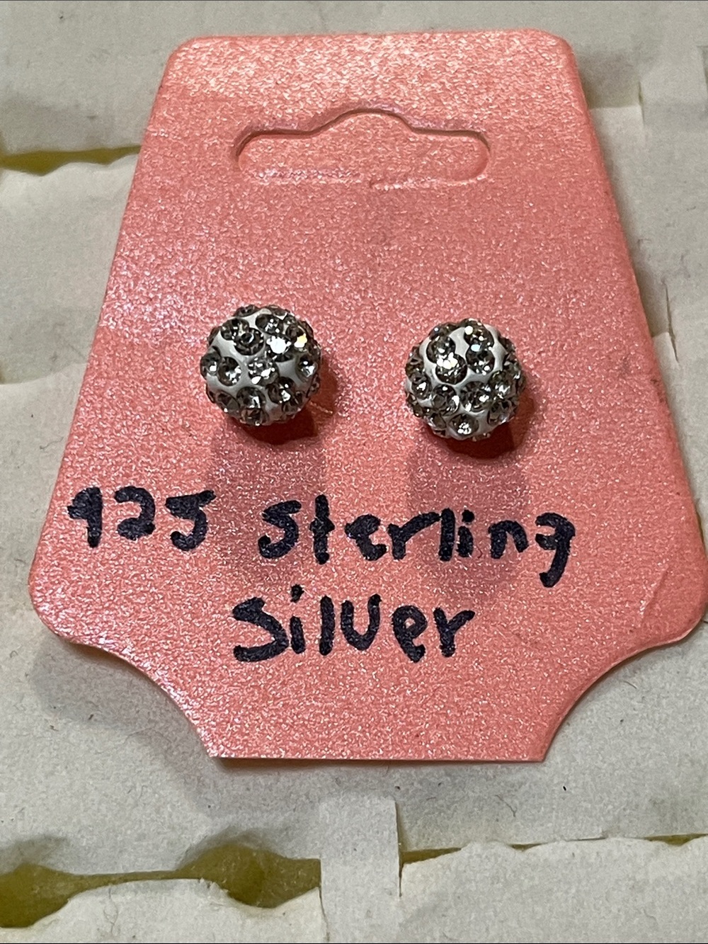 Sterling Silver Crystal Ball Stud Earrings - Silver Sparkle